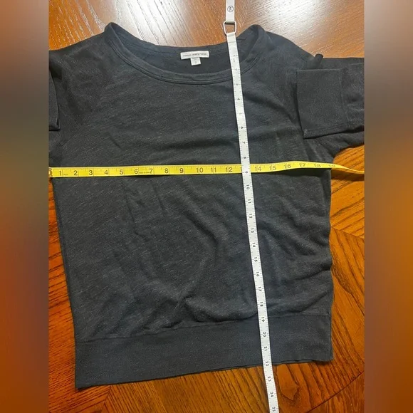 James Perse Black heathered Long Sleeve sweatshirt - Picture 4 of 8